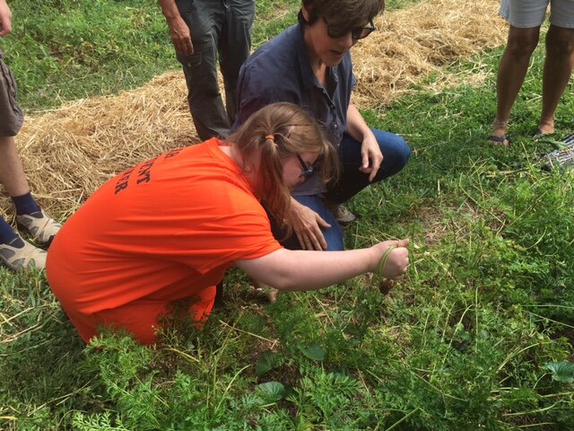 OASIS volunteers with produce