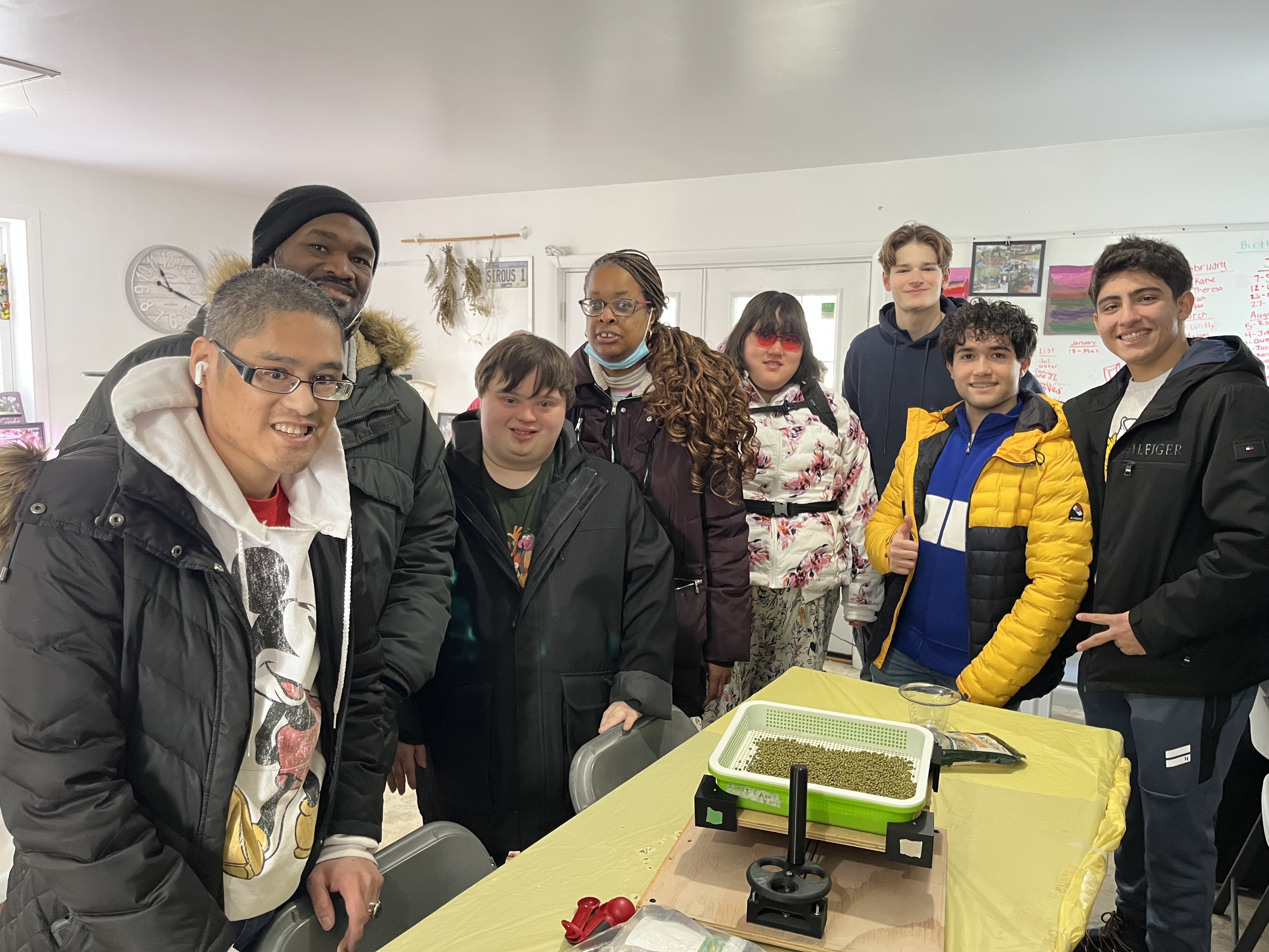 Close-up of the automated system components